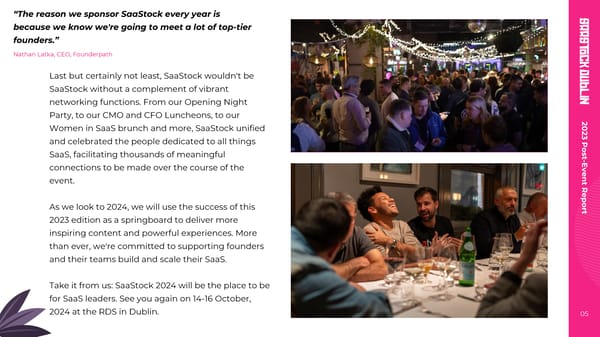 SaaStock Dublin 2023 Post Event Report - Page 5