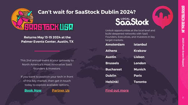 SaaStock Dublin 2023 Post Event Report - Page 21
